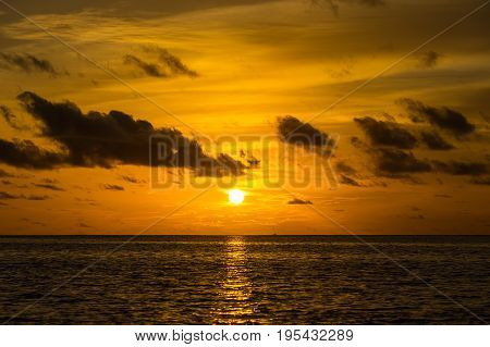 Sunset On The Beach Orange Blue Red