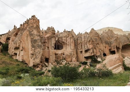 Rock Formations In Zelve Valley, Cappadocia