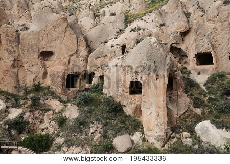 Rock Formations In Zelve Valley, Cappadocia