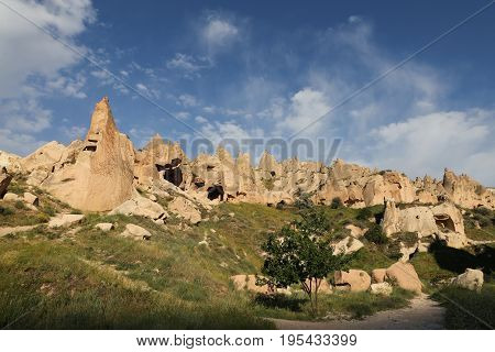 Rock Formations In Zelve Valley, Cappadocia