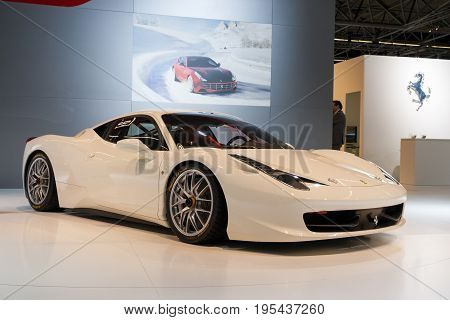 White Ferrari 458 Challenge Sports Car