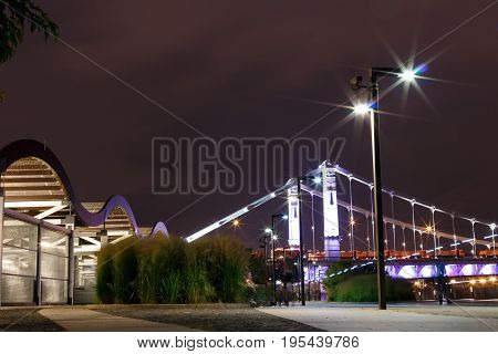 Crimean Embankment, Moscow, Russia Night