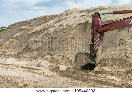 Sand quarry sand pit digger summer light