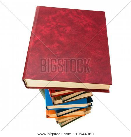 book stack isolated on  white background