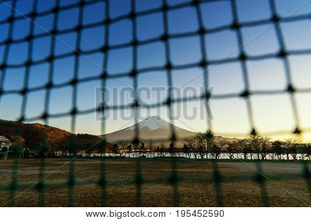 abstract mountain fuji view back from net blur - can use to display or montage on product