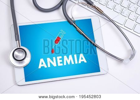 Anemia Blood For Test , Medical Concept , Diagnosis Iron Deficiency Doctor Hand Working Professional