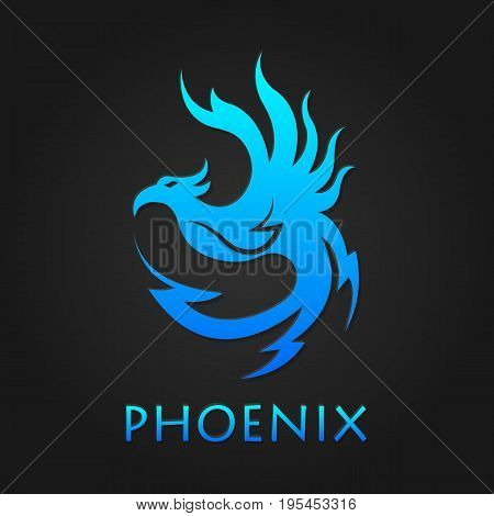 Phoenix bird logotype template, freedom, development creativity concept