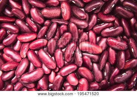 Fresh red kidney beans on display at a nearby market.