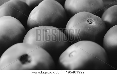 Fresh tomatoes on display at a nearby market.
