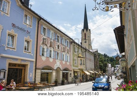 Historic Street In Garmisch, Germany, Editorial