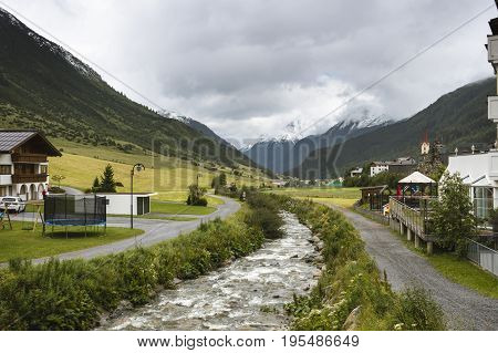 Galtur View In The Austrian Alps