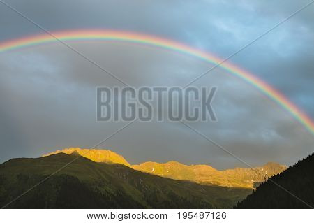 Beautiful Rainbow Mountain View, Austria