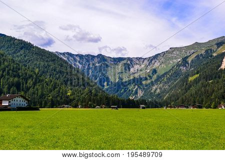 View at Innsbrucks foothills mountain scenery, Austria