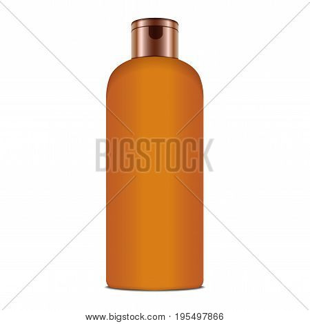 Sunscreen Blank Plastic Pack Bottle. Vector Realistic Mock up Template for your design