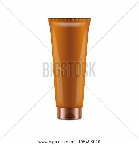 Sunscreen Blank Plastic Pack Tube. Vector Realistic Mock up Template for your design