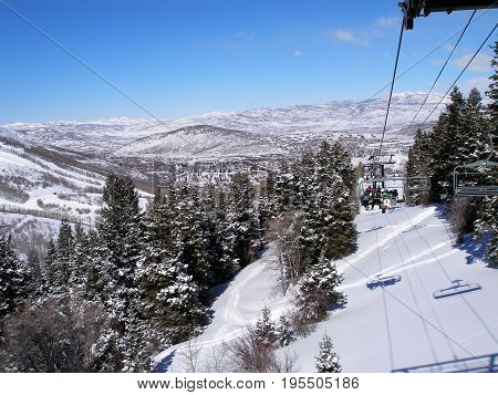 this is an image taken from a ski lift while on vacation in Utah