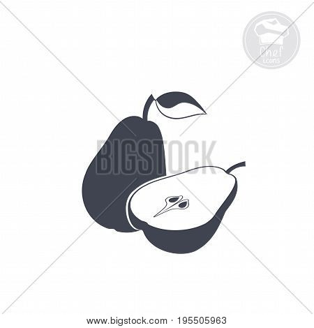 on a white background shows an icon indicating pear