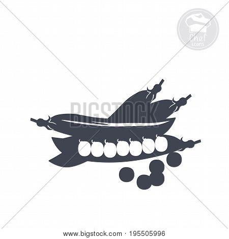 on a white background shows an icon indicating peas