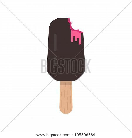 ice cream popsicle icon. concept of creame ice lollies, gelato, summer sweetness, beach fruit dessert, iceman. isolated on white background. flat style trend modern logo design vector illustration