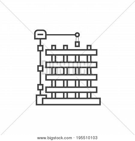 outline new building icon. concept of progress, reconstruction, engineering project, property, newbuilding. isolated on white background. thin line style trend modern logo design vector illustration