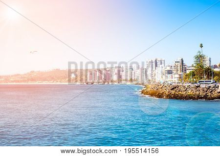 View To The Lagoon In Vina Del Mar, Chile