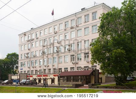 MOSCOW - JULY 13: Building of Krasnopresnensky district council on July 13 2017 in Moscow. This building is located on Shmitovski street.