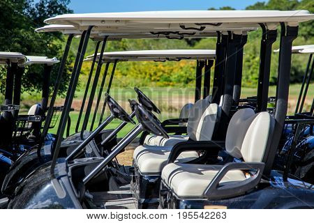 TRURO-SEPTEMBER 14: Golf cart near Truro lighthouse in Cape Cod , Massachusetts, USA on September  14, 2014.