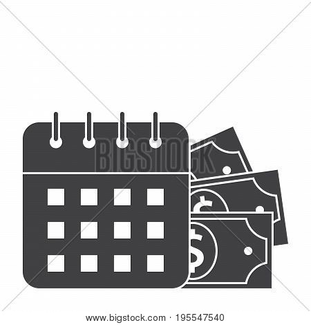 Concept of Payment date or Payday loan like a calendar with money