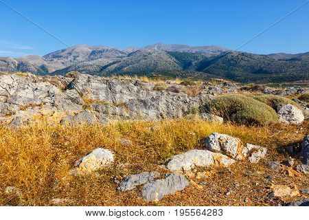 Majestic View Of Cretan Landscape At Sunset, Malia, Crete