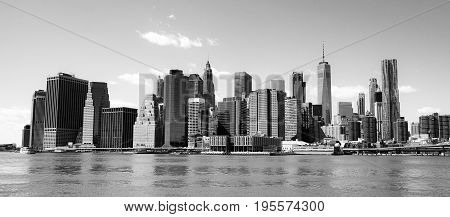 Typical Manhattan New York Skyline - view from Hudson River- MANHATTAN - NEW YORK