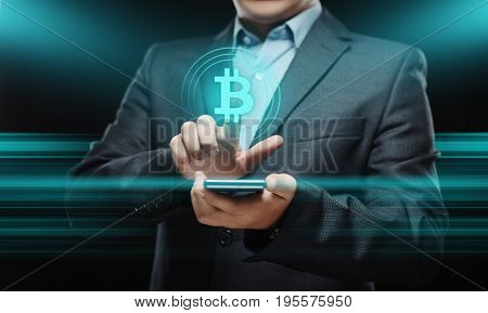 Bitcoin Cryptocurrency Digital Bit Coin BTC Currency Technology Business Internet Concept.