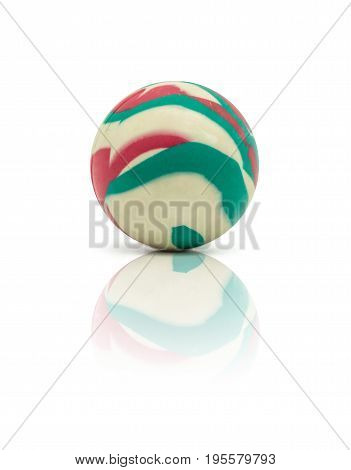 colorful rubber marble ball isolated on white background