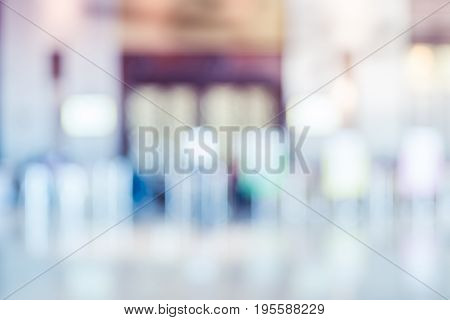 Blur Background,people Walking At Corridor In Convention Hall, Office Building Hall Way Background