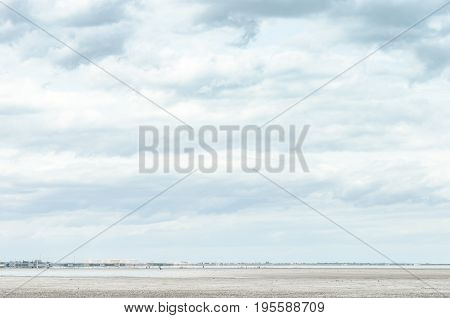 Landscape View Of Sea And Beach With Cloudy Sky,summer Concept