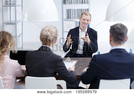 Man Trying To Convince Investors