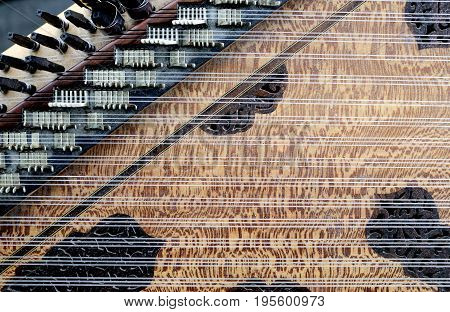 Deail From Kanun, A Turkish Classical Music Instrument Played On Laps