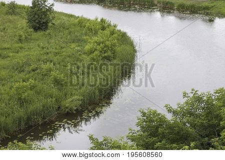 Landscape with the turn of the river Suzdal Russia