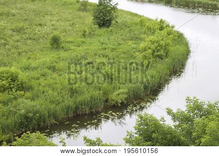 Landscape with the turn of the river Suzdal Russia