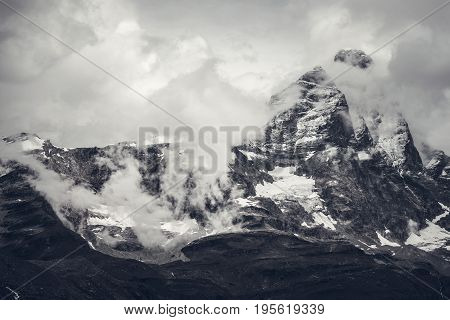 Matterhorn Mont Cervin 4478 m. Monte Rosa Area of the Pennine Alps in Italy.