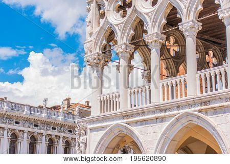 Venetian Gothic Architecture. Venice Capital of the Veneto Italy.