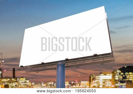 Large Billboard Against Sky At Sunset. 3D Rendered Illustration.