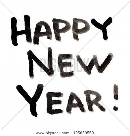 Happy New Year! - Lettering isolated on white background - raster illustration