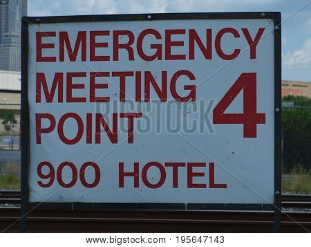 Emergency Meeting Signs for Disaster Drills Are Reappearing.