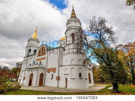 Chernihiv, Ukraine - October 19, 2016: St. Cathedral of the Transfiguration of Our Saviour, 11th century, Chernihiv, Ukraine, Europe. Chernihiv is one of oldest cities of Kievan Rus