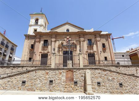 Historic Santiago church in the old town of Lorca. Province of Murcia southern Spain