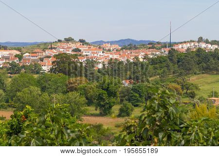Houses and trees in Cercal village Alentejo Portugal