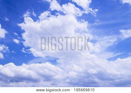 The big white clouds float in the sky the wind blowing away. Let the clouds move the sun shines.