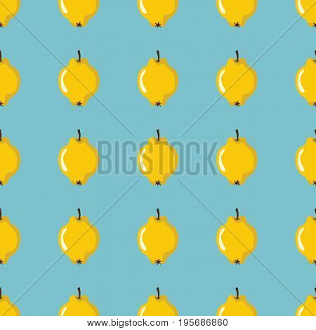 Quince vector seamless pattern. Cartoon fruit stylish texture. Repeating quince fruit seamless pattern background for friut design and web