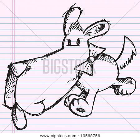 Pink Notebook vázlatot doodle kutya vektoros illusztráció