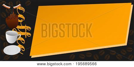 banner coffee fall ,beans with text background vector graphic